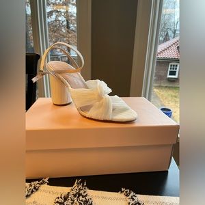 Brand new and never worn Loeffler Randall Reed Pearl Pleated Twist Heels